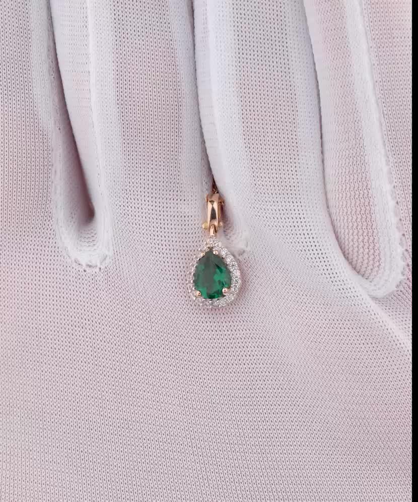 Золотой подвеска с цирконами