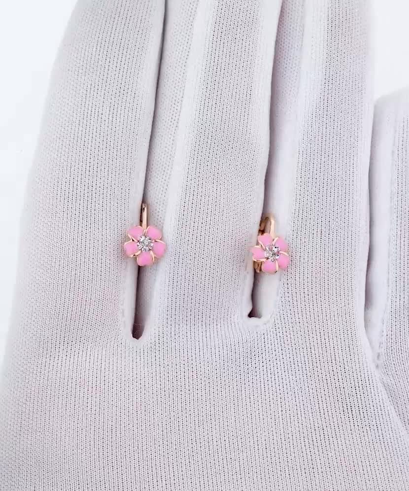 Золотые серьги цветочки