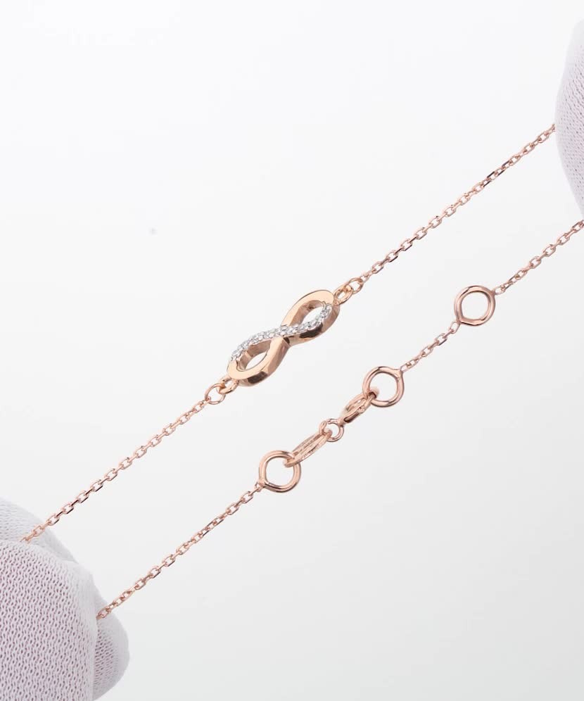 Золотой браслет с бриллиантами "Бесконечность"