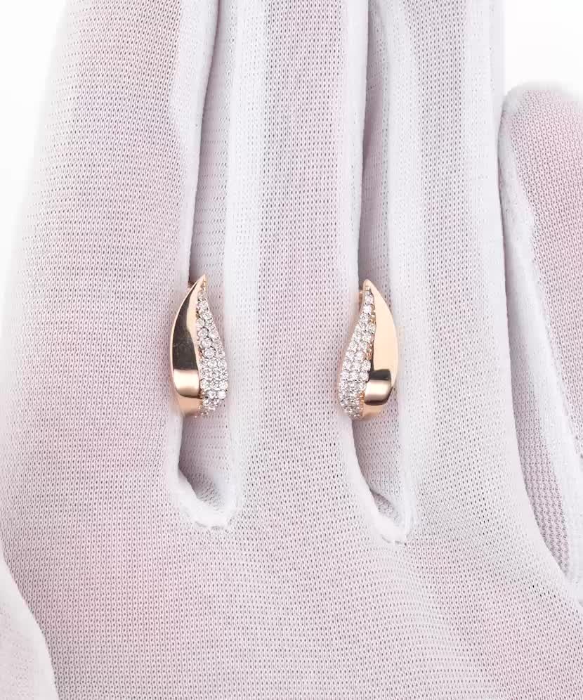 Золотые серьги с цирконами