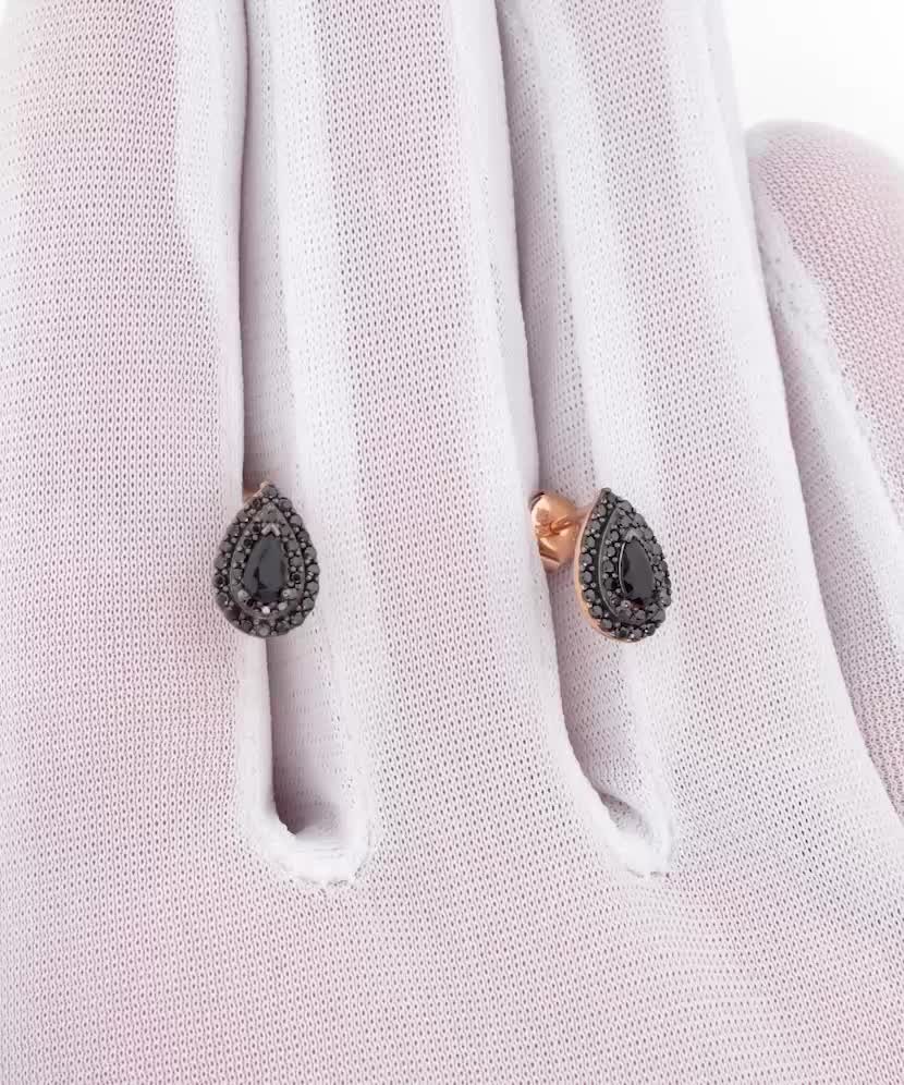 Золотые серьги с цирконами