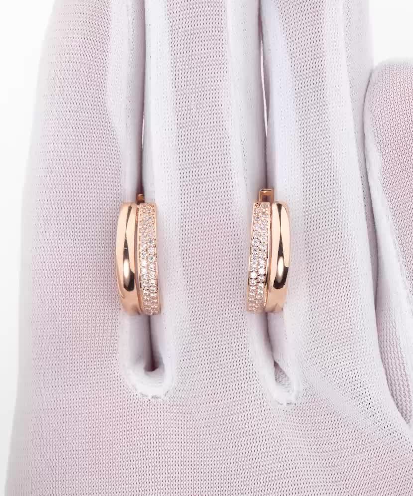 Золотые серьги с цирконами