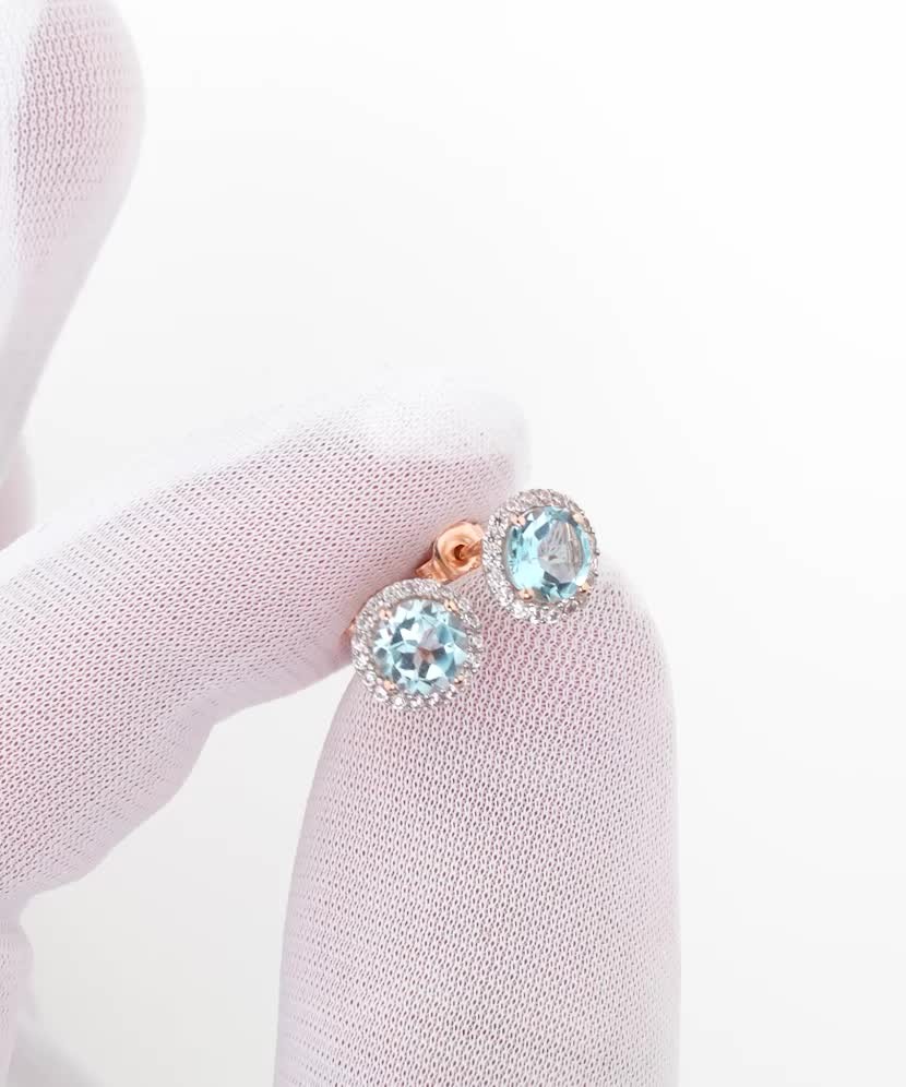 Золотые серьги с цирконами