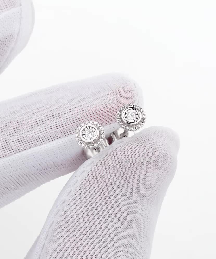 Серьги из белого золота с бриллиантами