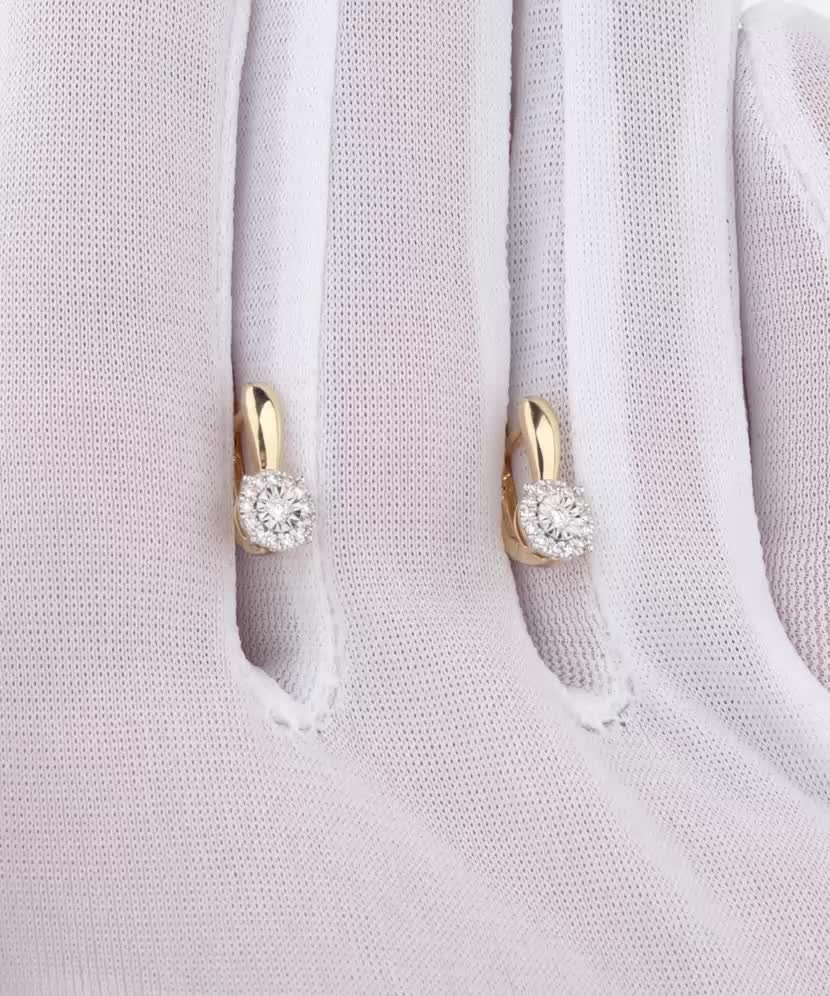 Kollase kullaga kõrvarõngad Briljantidega