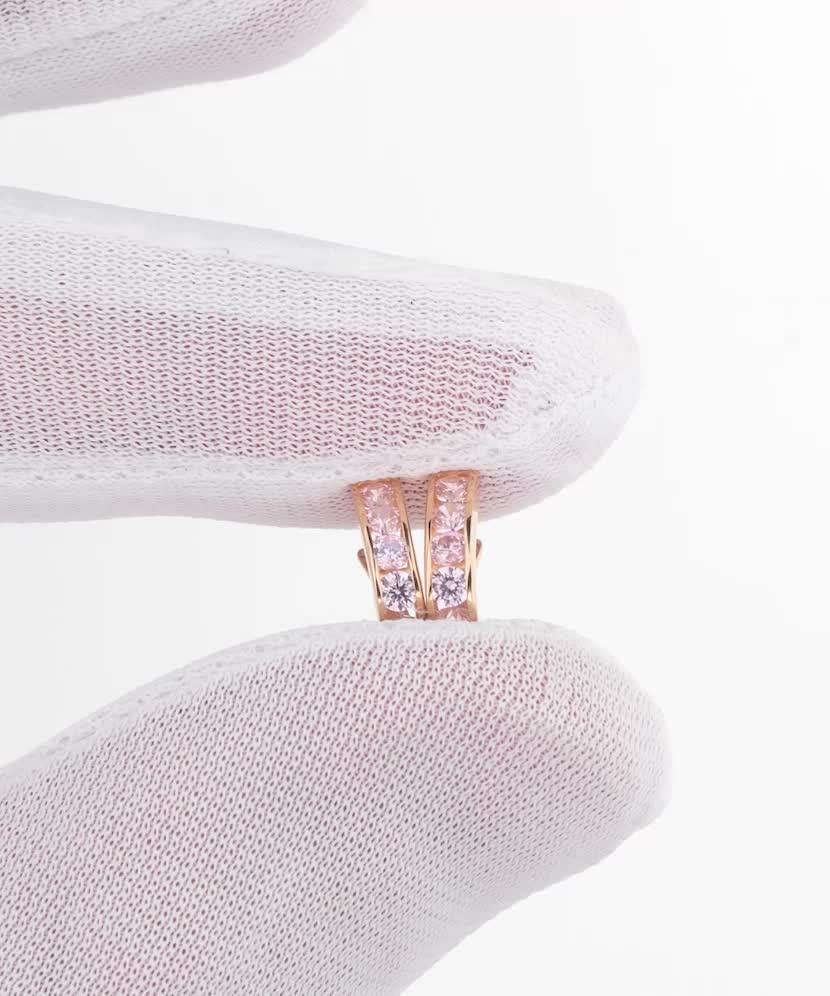 Золотые серьги с цирконами