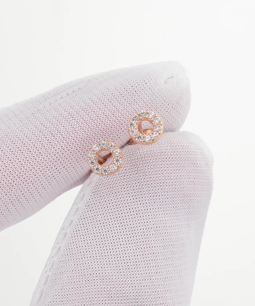 Золотые серьги с цирконами