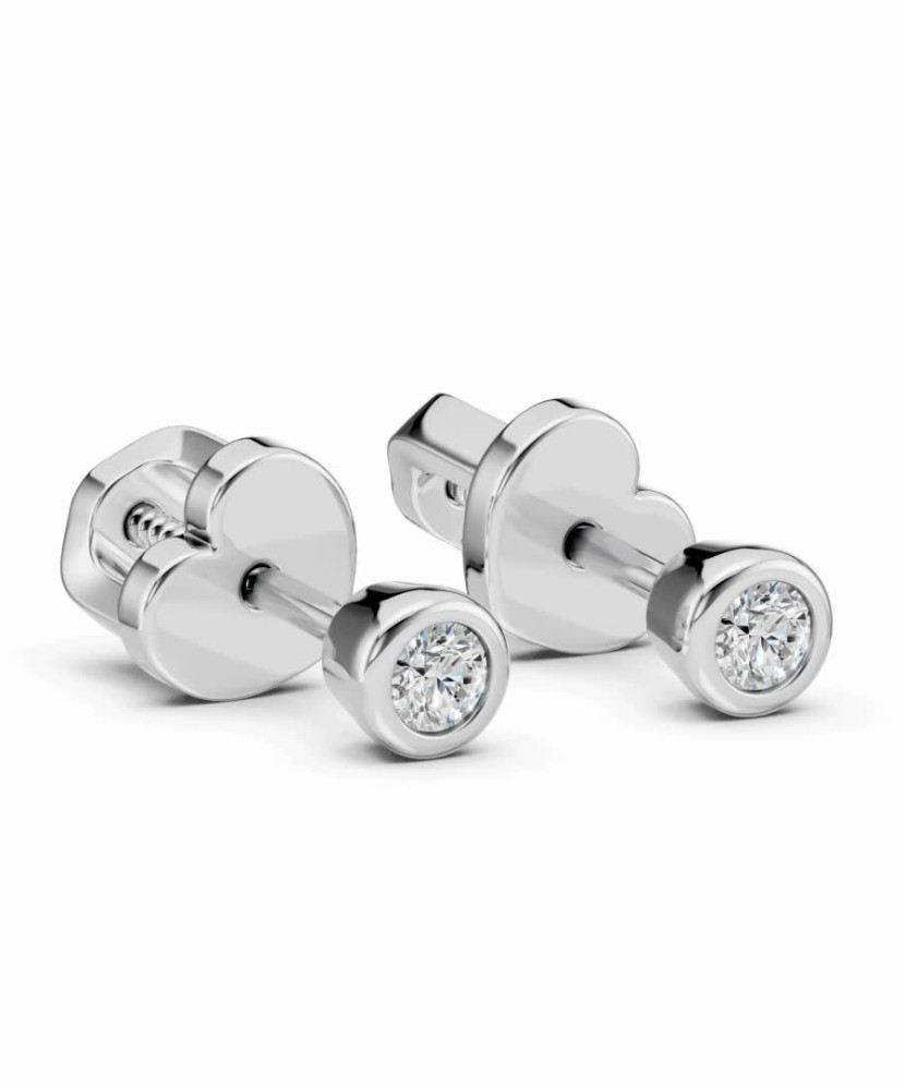 Valgest kullast kõrvarõngad briljantidega