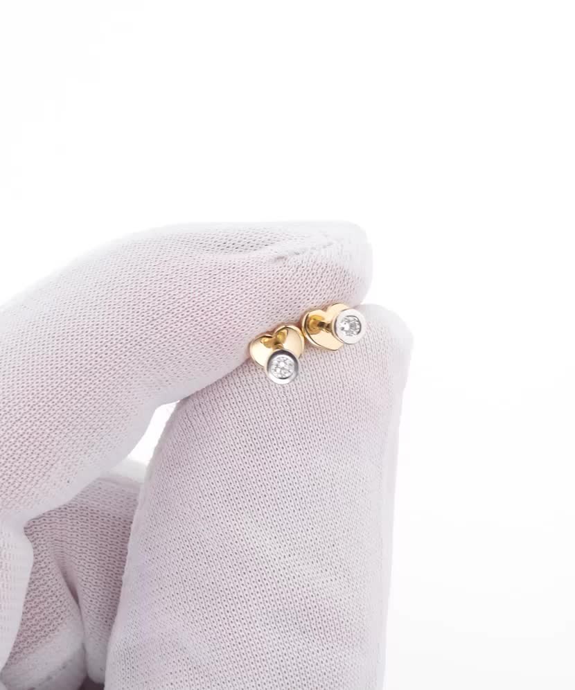 Kollase kullaga kõrvarõngad Briljantidega