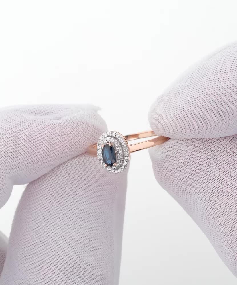 Kuldsõrmus safiiri ja teemantidega