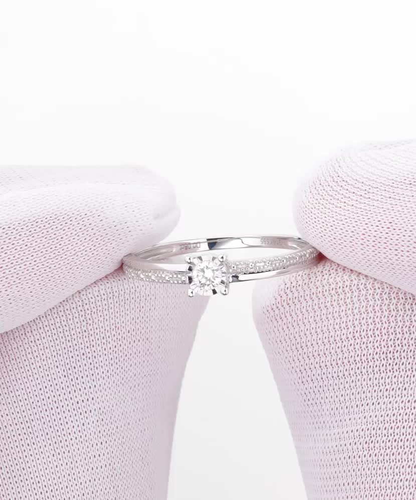 Кольцо из белого золота с бриллиантами