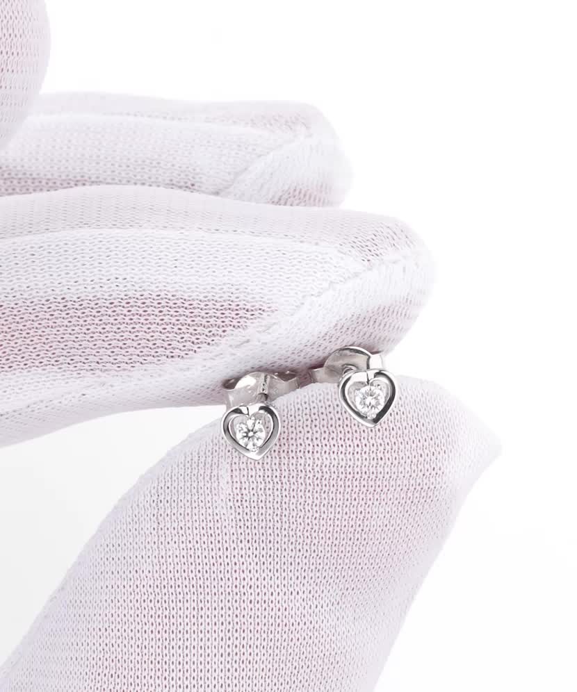 Valgest Kullast Kõrvarõngad teemantidega