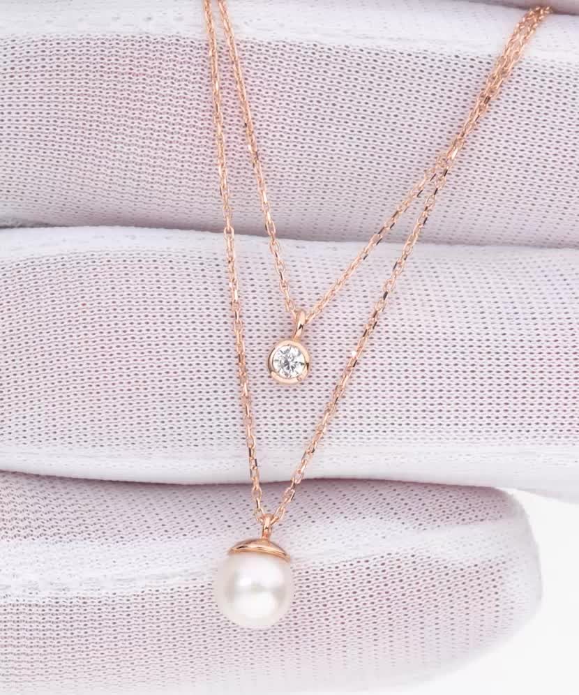 Золотая цепочка с жемчужной подвеской