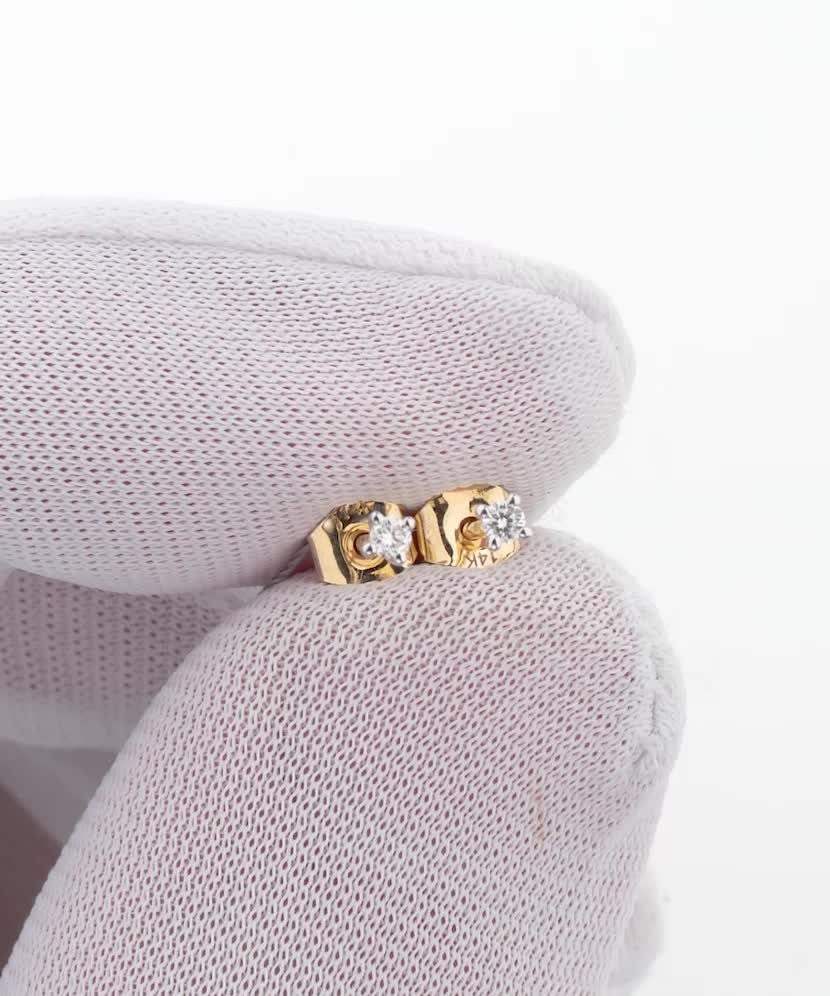 Серьги из жёлтого золота с бриллиантами