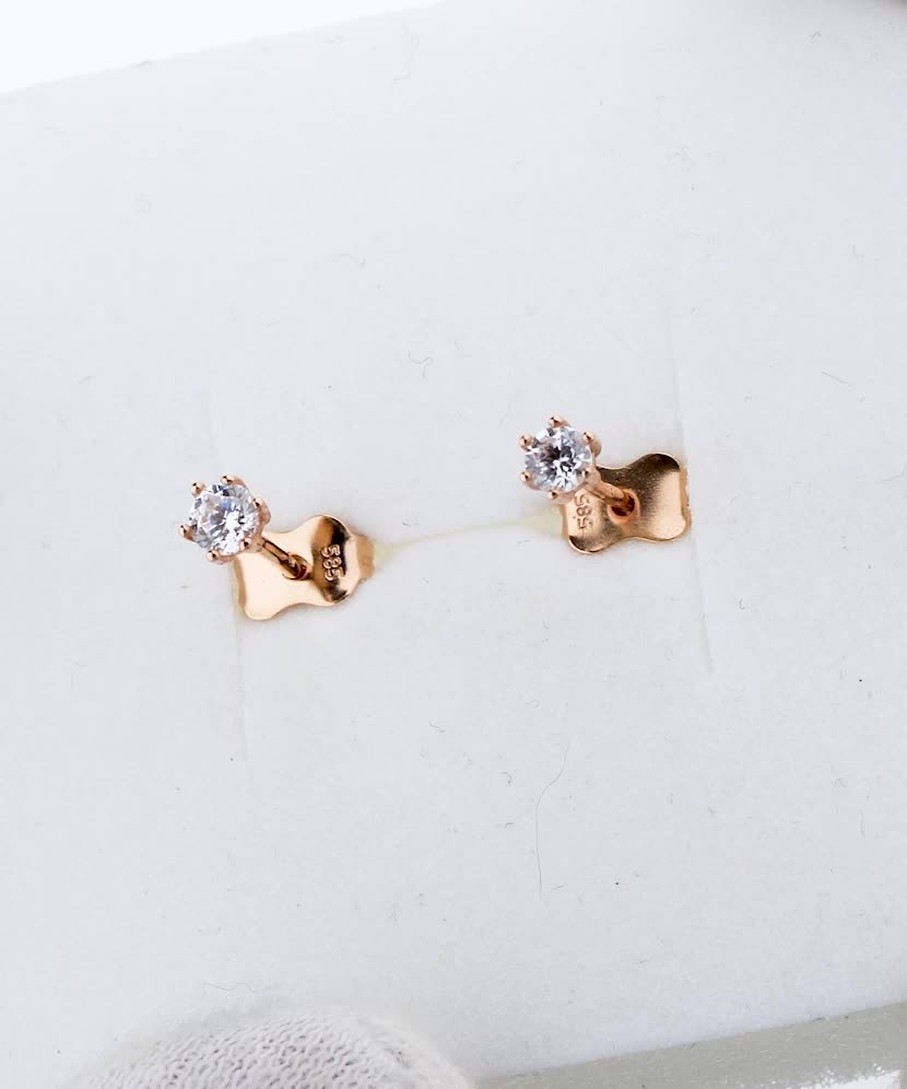 Kuldkõrvarõngad tsirkoonidega Goldinga XX-VXXSZE0051-R-FCZ