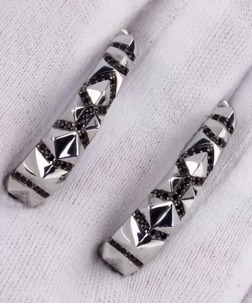 Серьги из серебра с цирконами