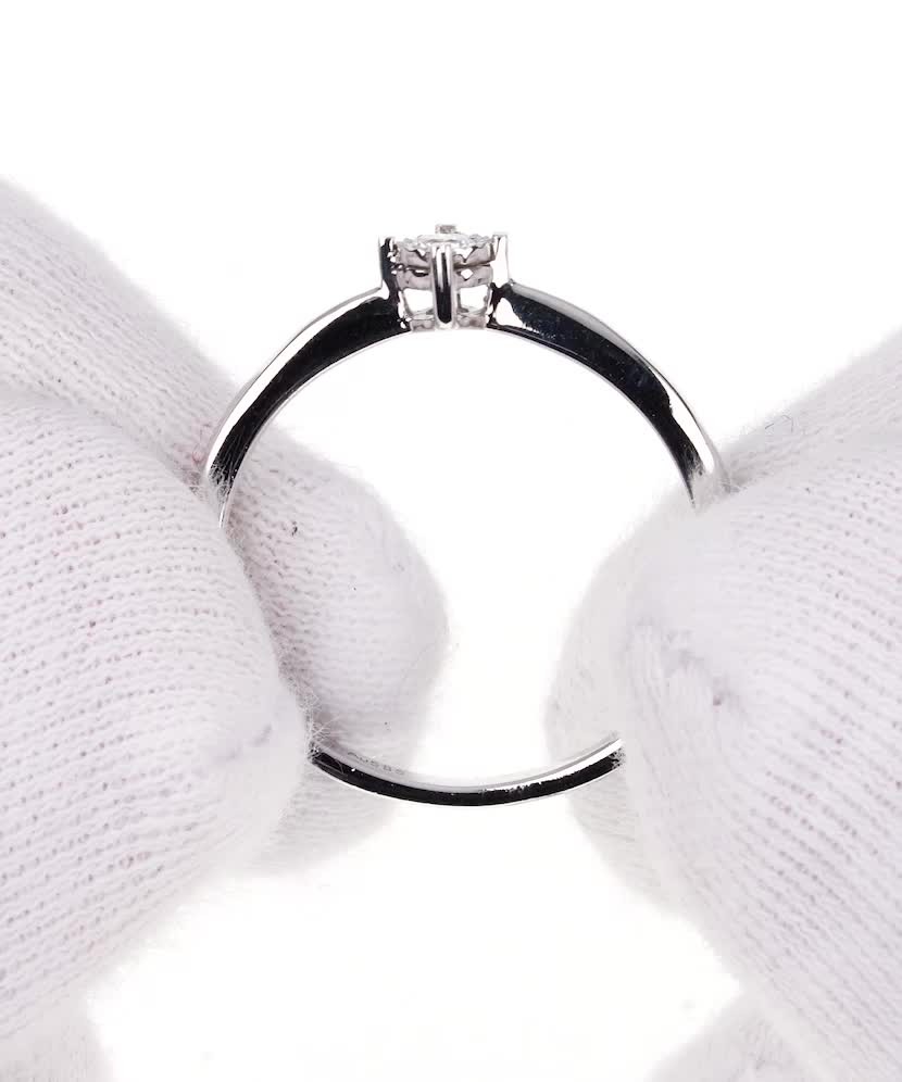 Valgest kullast sõrmus briljantidega - Goldinga