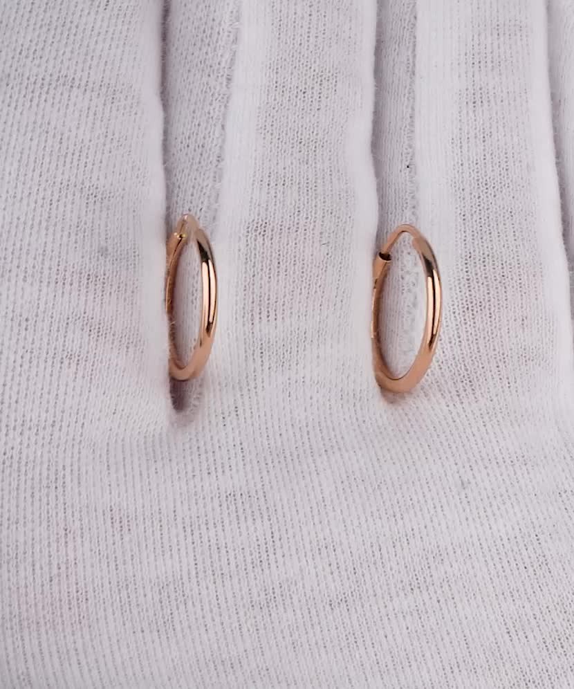 Золотые серьги кольца 15mm