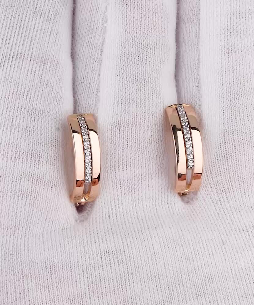 Kuldkõrvarõngad tsirkoonidega - Goldinga