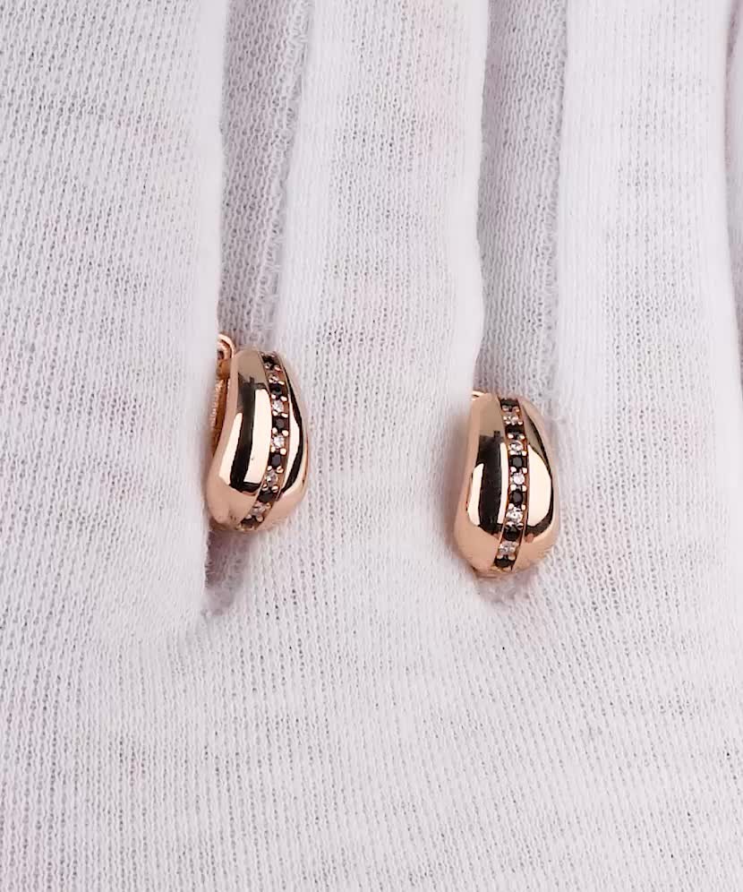 Золотые серьги с цирконами