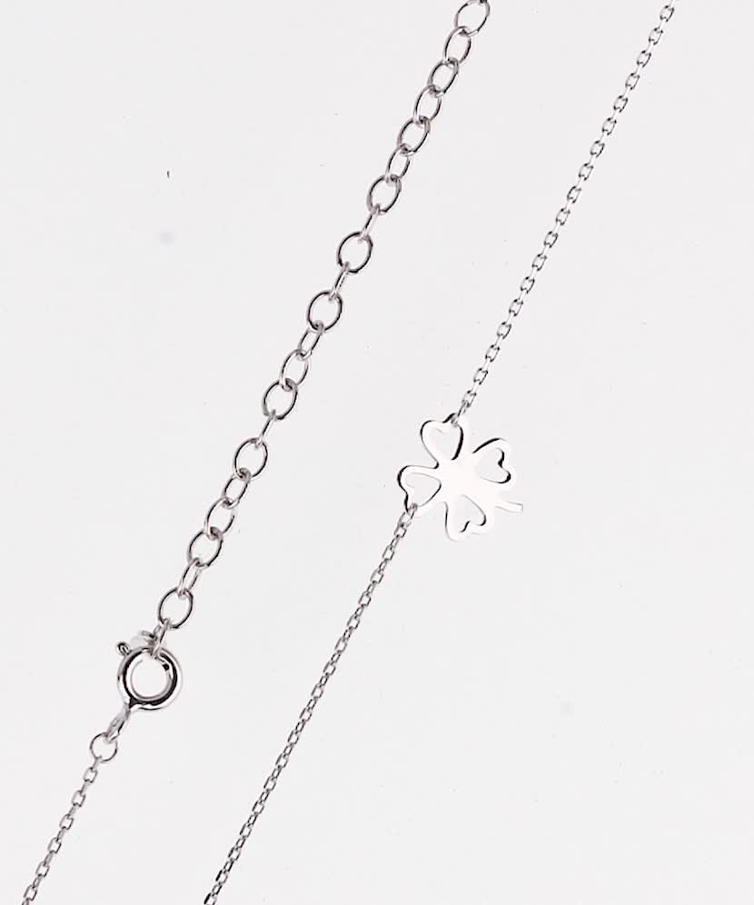 Серебряная цепочка с подвеской "Клевер"