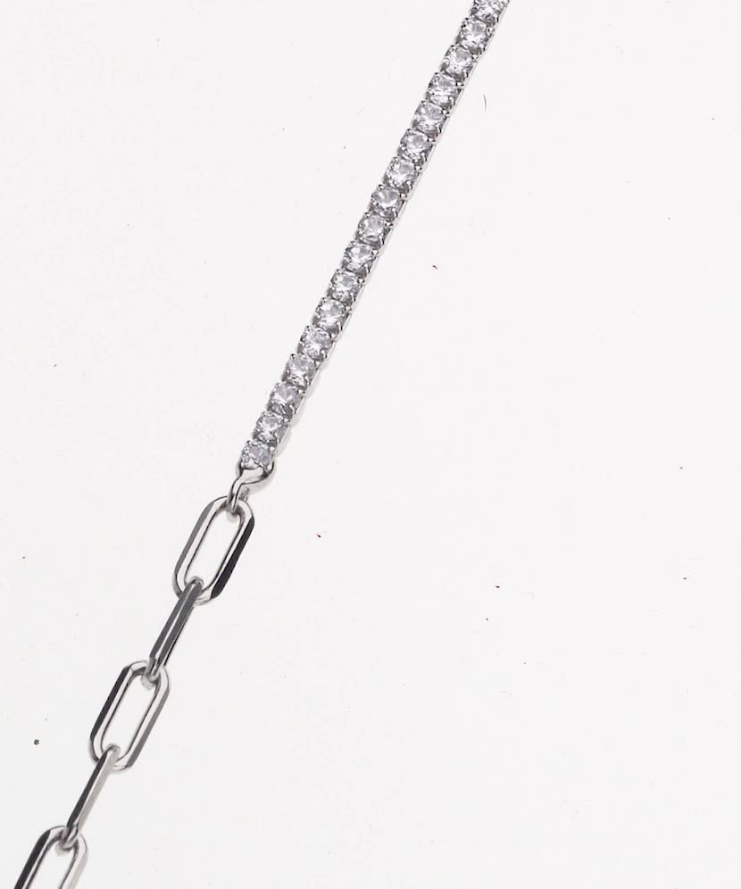 Серебряный браслет с цирконами