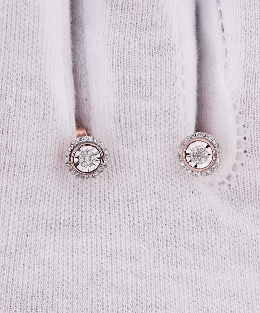 Valgest kullast kõrvarõngad briljantidega