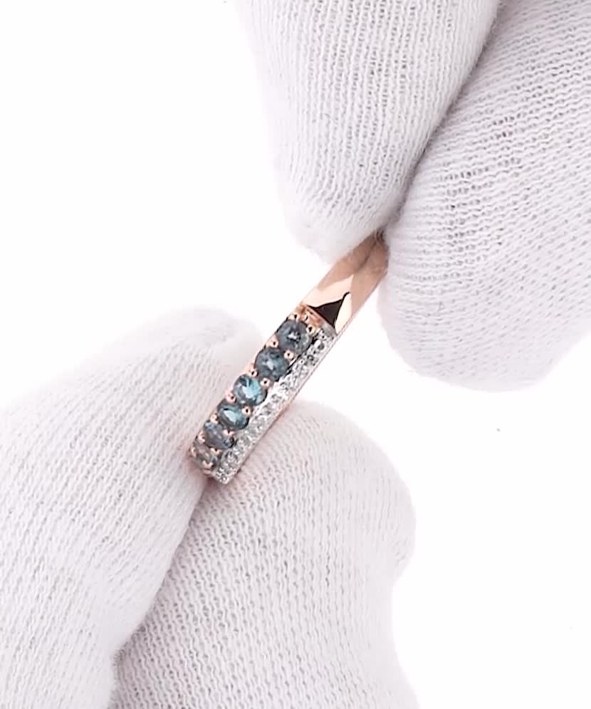 Кольцо из золота с лондон топазом и бриллианты