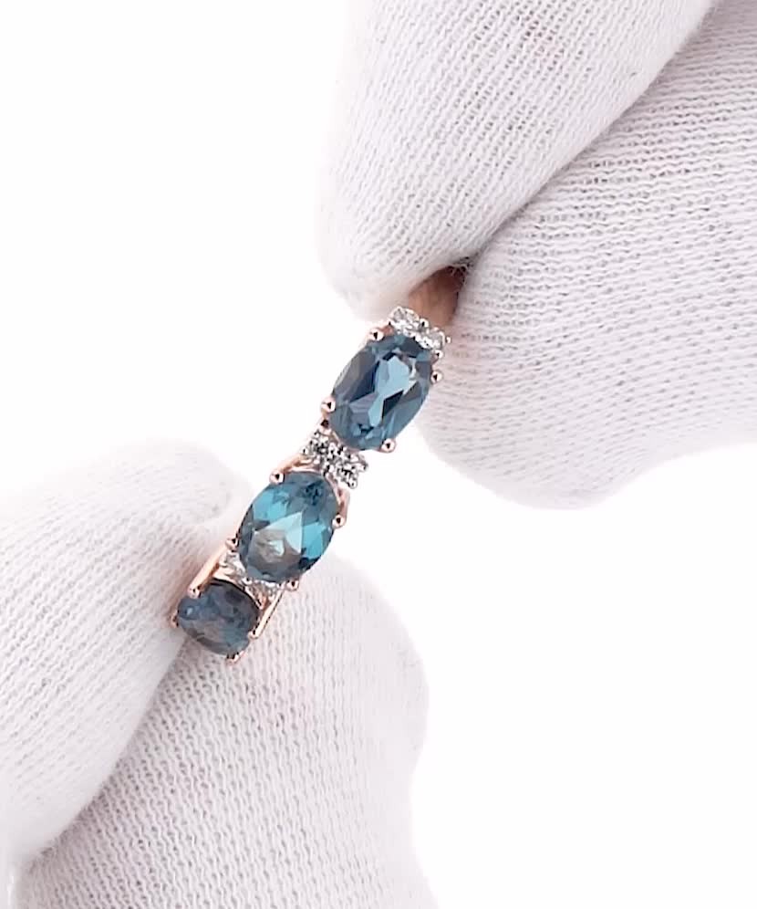 Kuldsõrmus Londoni topaasidegas ja briljantidega - Goldinga