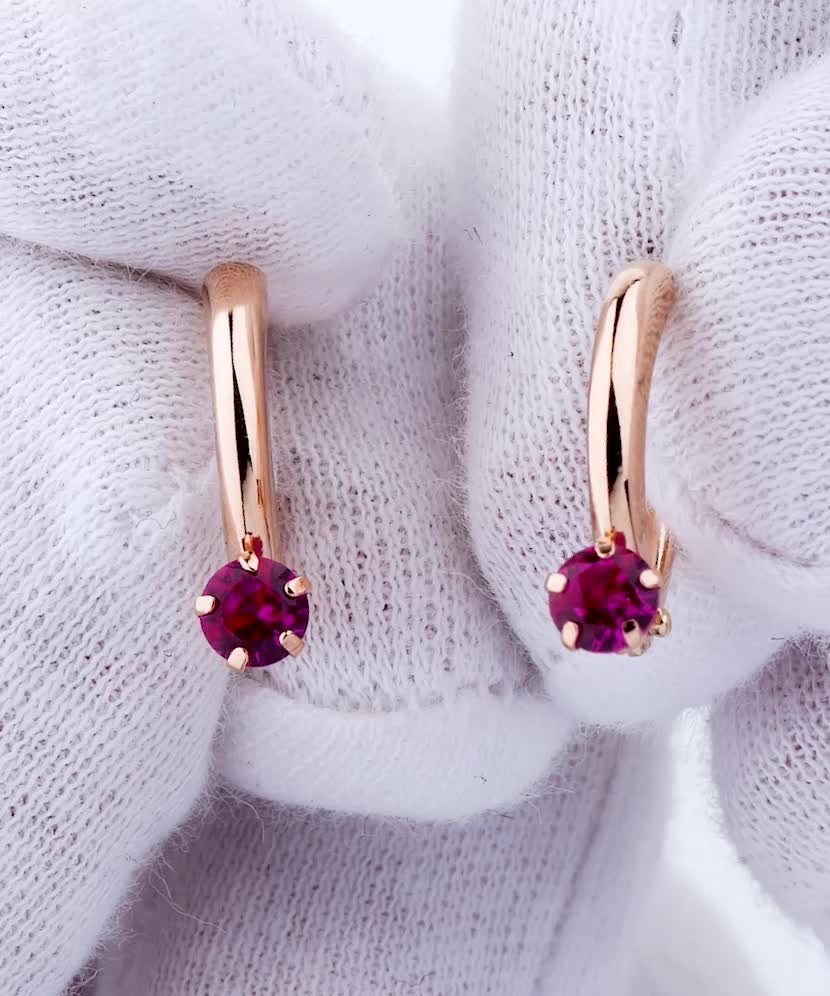 Золотые серьги с цирконами