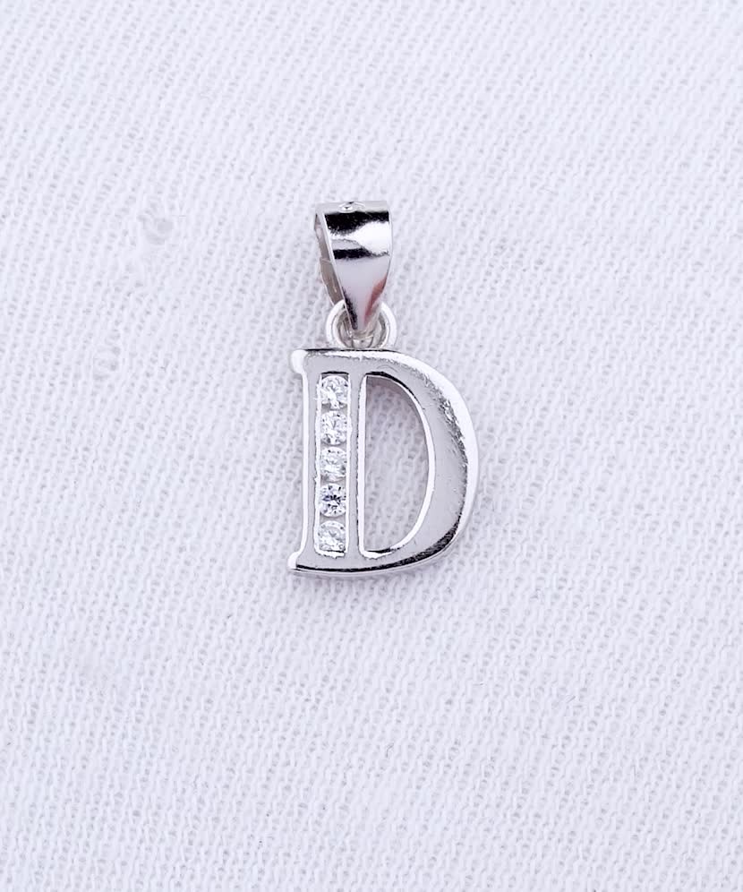 Серебряный подвеска с цирконами письмо D