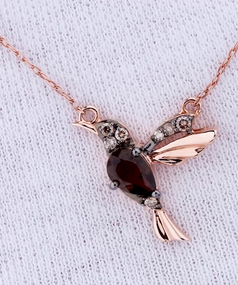 Kollase kuldkett suitsukvartsiga ja briljandiga ripatsiga