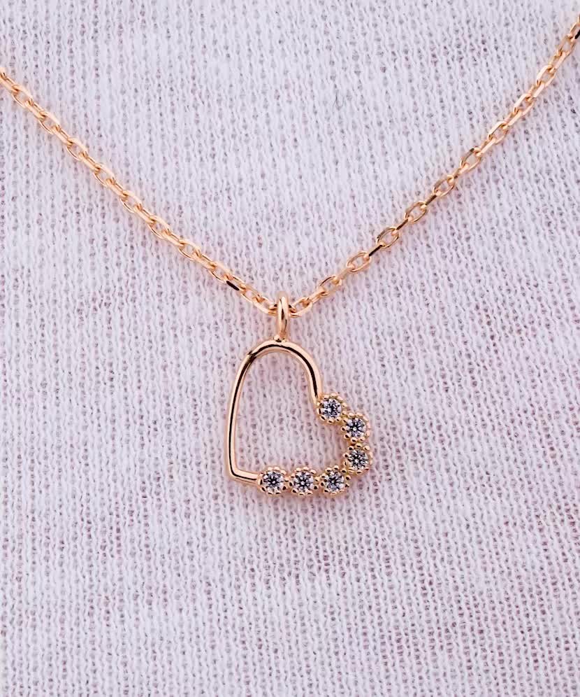Золотая цепочка с подвеской из циркона "Сердце"