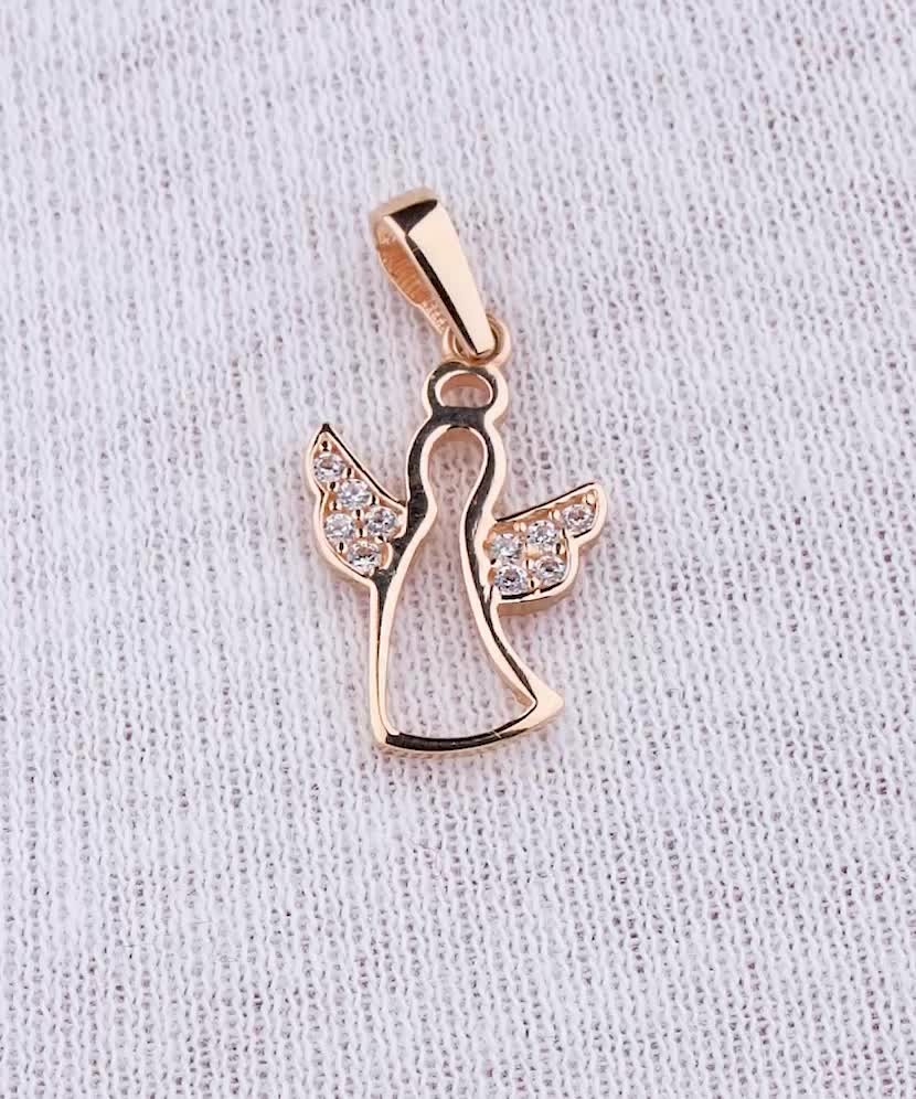 Золотой подвеска с цирконами "Ангел"