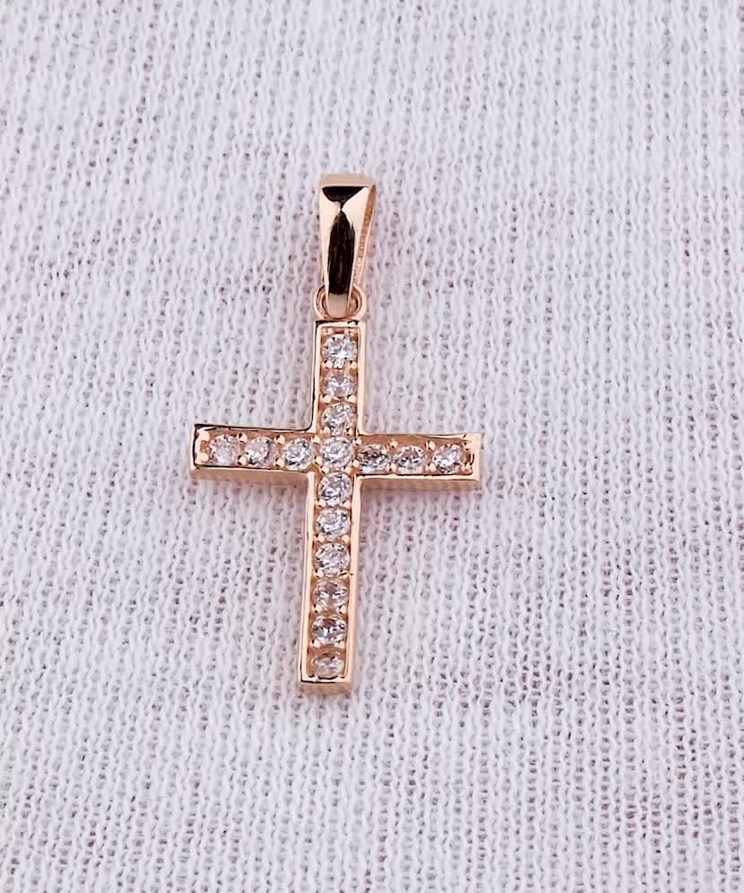 Kuldripats tsirkoonidega "rist"