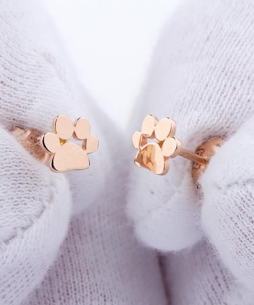 Золотые серьги "Ступня"