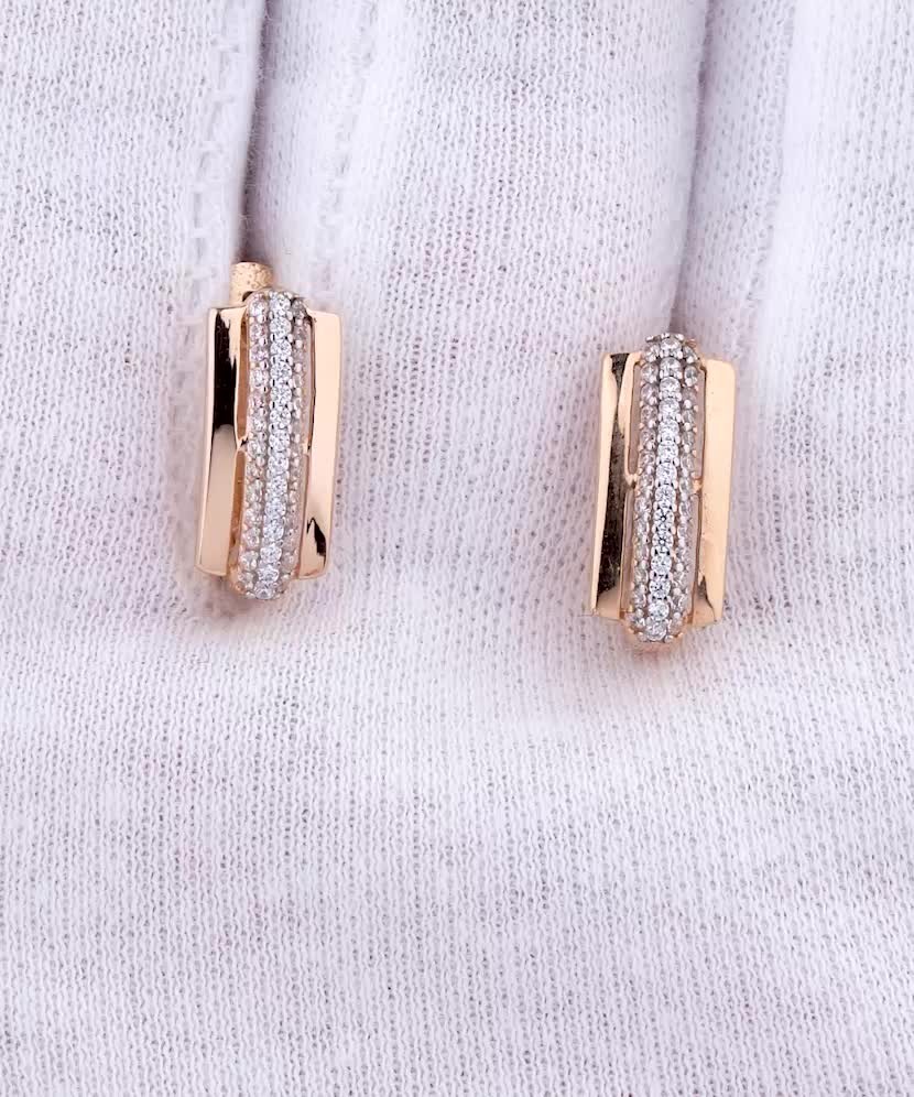 Золотые серьги с цирконами