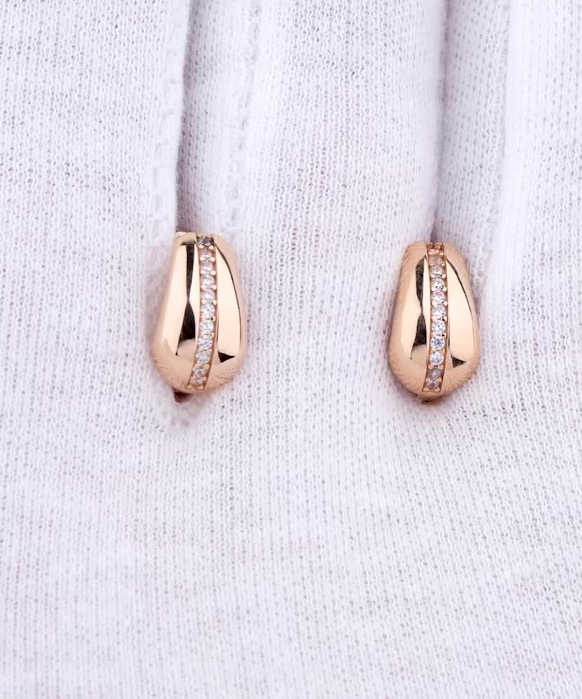 Золотые серьги с цирконами