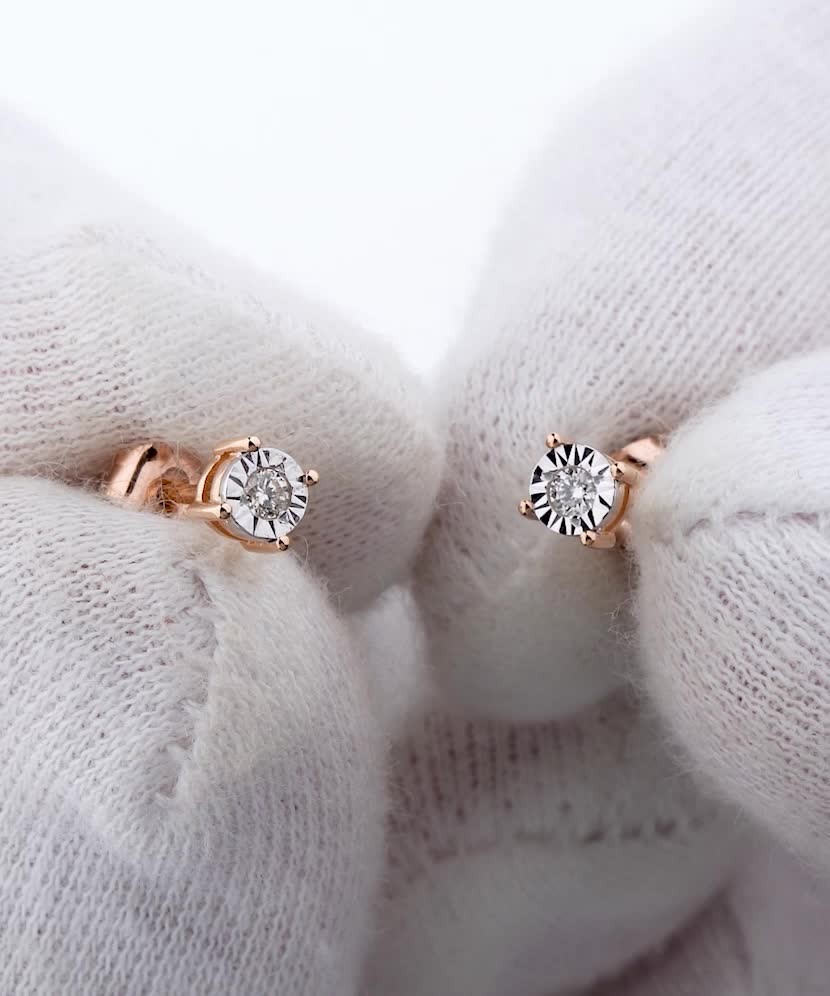 Золотые серьги с алмазами