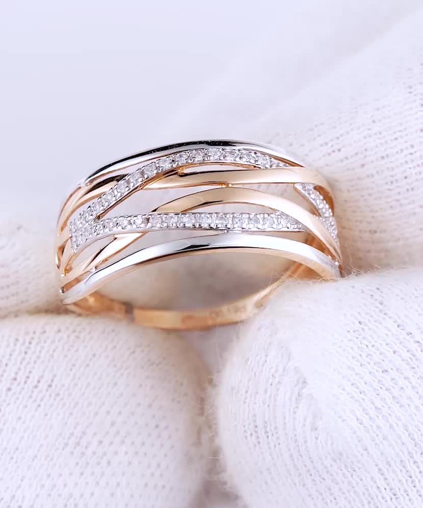 Золотое кольцо с алмазами