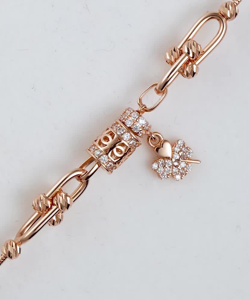 Золотой браслет с цирконами