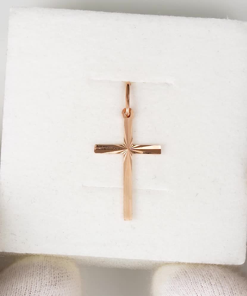 Золотой подвеска "Крестик"