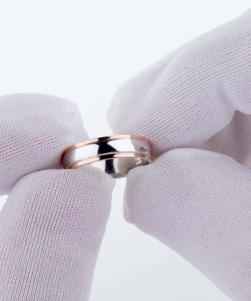 Hõbedast abielusõrmus kuldplaadiga