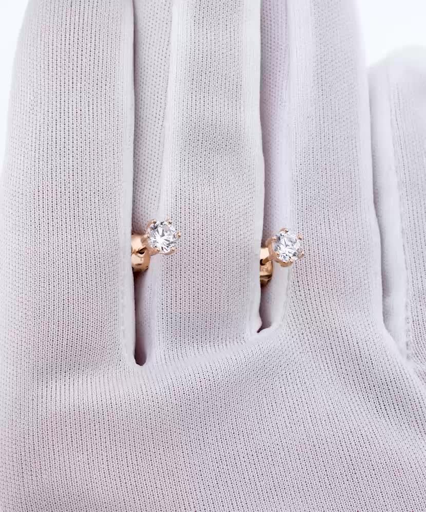 Золотые серьги с цирконами