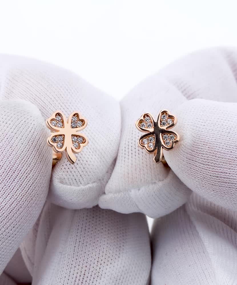 Золотые серьги с цирконами