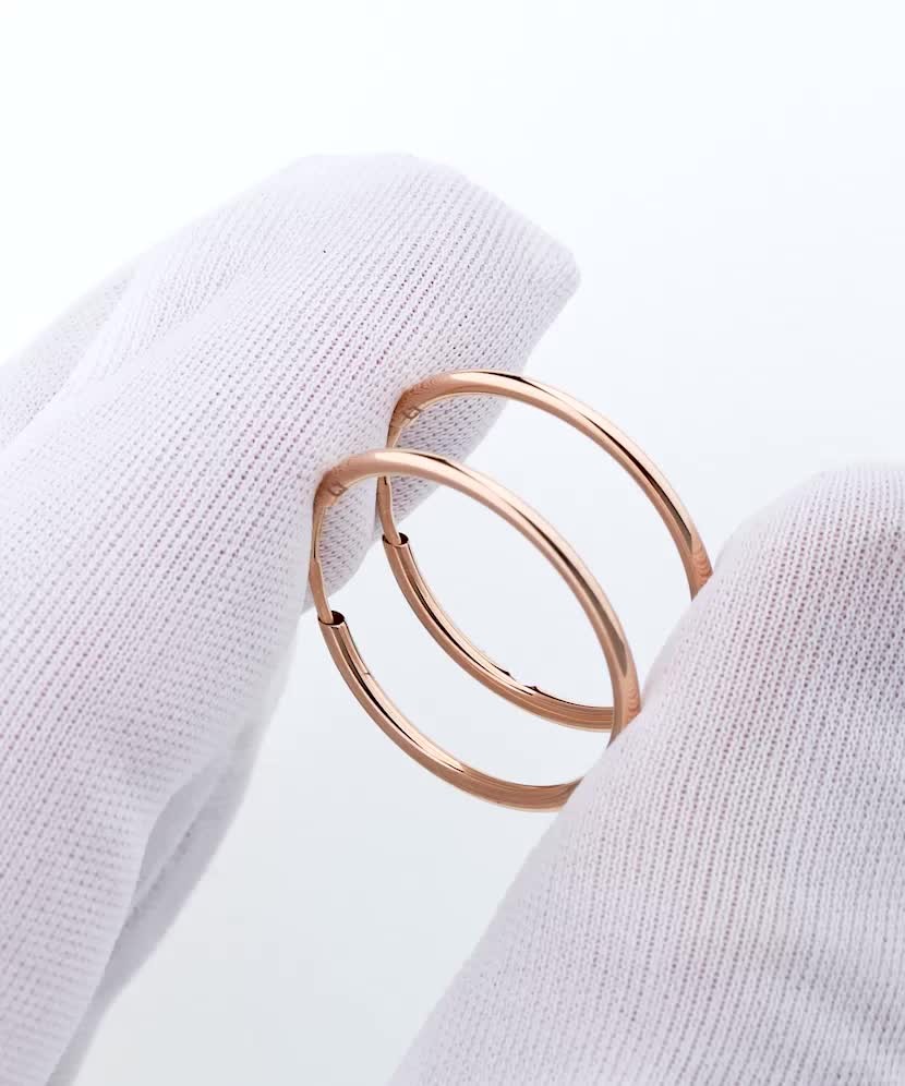 Золотые серьги конго (кольца) 22mm