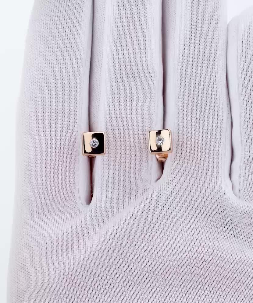 Золотые серьги с цирконами