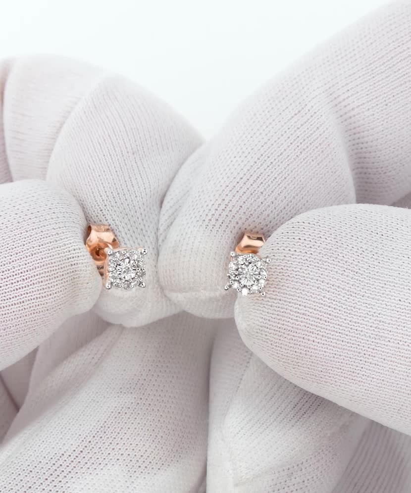 Золотые серьги с алмазами