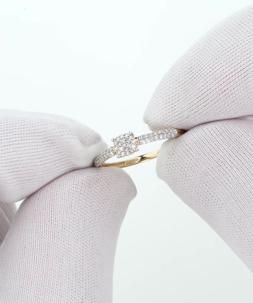 Кольцо из желтого золота с бриллиантами